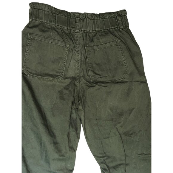 Time And Tru Olive High-Waisted Button Front Tapered Pants Size 12 Womens Green - Picture 9 of 10